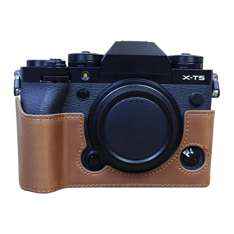 For FUJIFILM X-T5 1/4 inch Thread PU Leather Camera Half Case Base, For FUJIFILM X-T5
