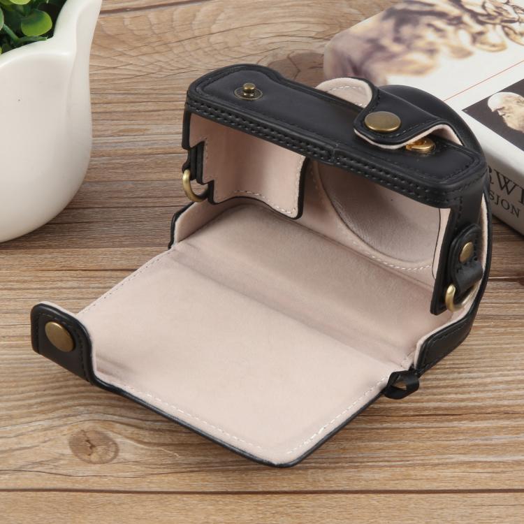 For Sony ZV-1F Vlog Camera Full Body Leather Camera Case Bag with Strap, For Sony ZV-1F