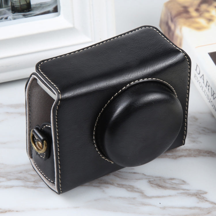 For Sony ZV-1F Vlog Camera Full Body Magnetic Leather Camera Case Bag with Strap, For Sony ZV-1F with Magnetic