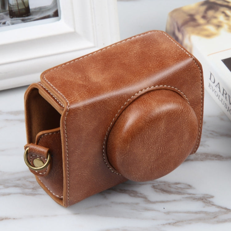 For Sony ZV-1F Vlog Camera Full Body Magnetic Leather Camera Case Bag with Strap, For Sony ZV-1F with Magnetic