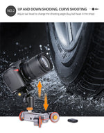 YELANGU L4X Camera 3-wheel Dolly II Electric Track Slider 3-Wheel Video Pulley Rolling Dolly Car with Remote Control for DSLR / Home DV Cameras, GoPro, Smartphones, Load: 3kg, L4X Dolly Car Grey