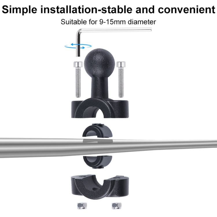 21mm Ballhead Car Front Seat Handlebar Fixed Mount Holder with Tripod Adapter & Screw for GoPro, Insta360, DJI and Other Action Cameras, 21mm 16.3cm