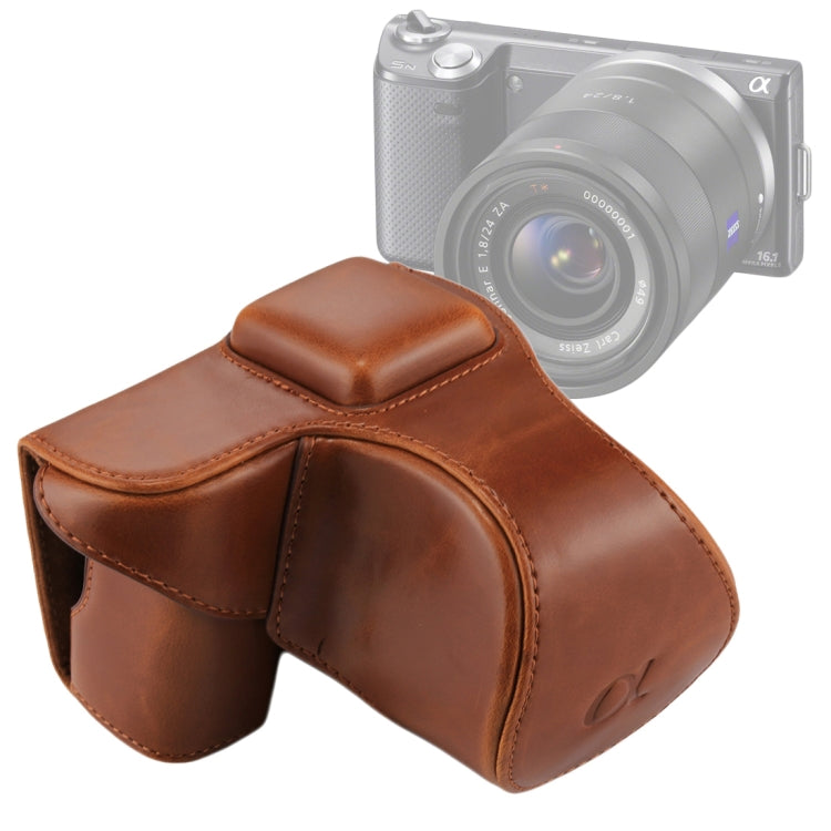 Full Body Camera PU Leather Case Bag with Strap for Sony NEX 5N / 5R / 5T (16-50mm / 18-55mm Lens), For Sony NEX 5N