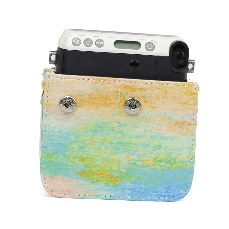Rainbow Oil painting Pattern PU Leather Protective Camera Case Bag For FUJIFILM Instax Mini70 Camera, Rainbow Oil painting