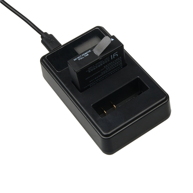 LCD Screen Dual Batteries Charger with USB Cable for Xiaoyi 4K Sport Camera, Displays Charging Capacity (XM47), LCD Screen Battery Charger