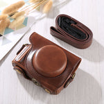 Full Body Camera PU Leather Case Bag with Strap for Canon G9X / G9X II, For G9X