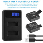 SJCAM SJ7000 / SJ6000 / SJ5000 / SJ4000 Battery LCD Screen Dual Batteries Charger, Displays Charging Capacity, For SJCAM SJ7000