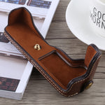 1/4 inch Thread PU Leather Camera Half Case Base for Canon EOS M5, For Canon M5