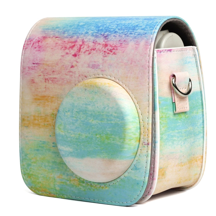 Rainbow Oil painting Pattern PU Leather Protective Camera Case Bag For FUJIFILM Instax Mini 7S / 7C Camera, Rainbow Oil
