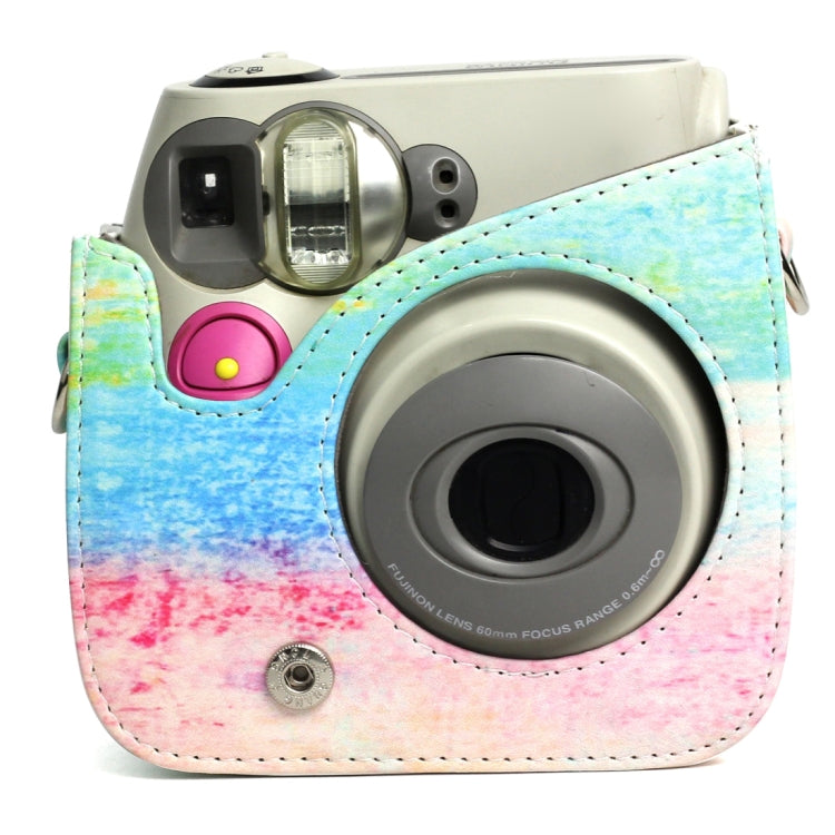 Rainbow Oil painting Pattern PU Leather Protective Camera Case Bag For FUJIFILM Instax Mini 7S / 7C Camera, Rainbow Oil