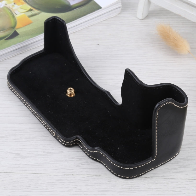 1/4 inch Thread PU Leather Camera Half Case Base for FUJIFILM GFX 50S, For FUJIFILM GFX 50S