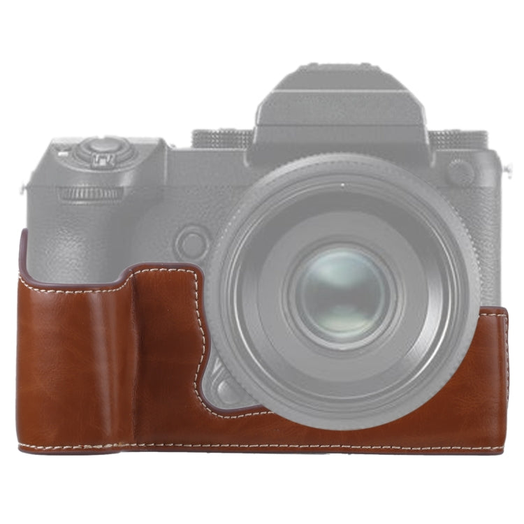 قاعدة نصف غطاء كاميرا من جلد PU بخيط 1/4 بوصة لكاميرا FUJIFILM GFX 50S، لكاميرا FUJIFILM GFX 50S