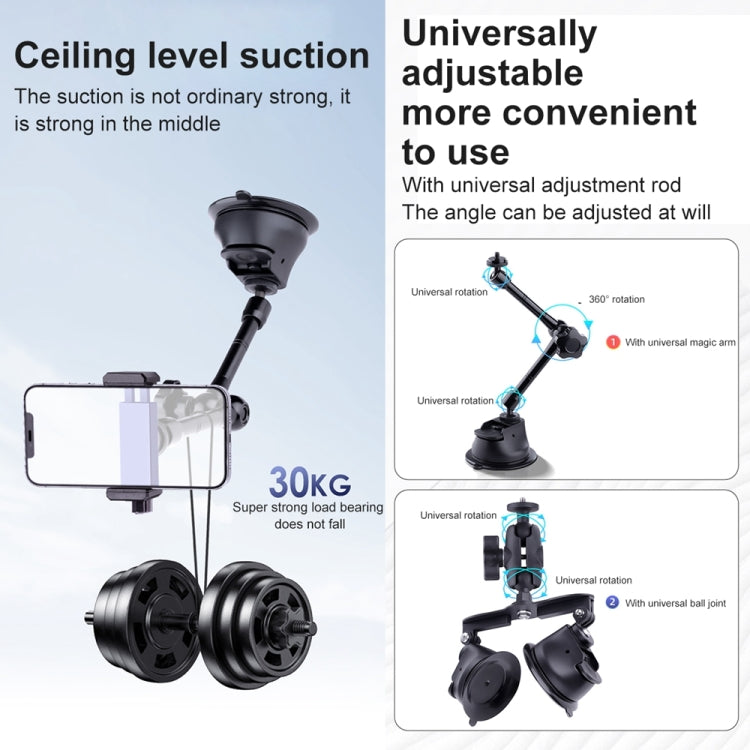 Single Suction Cup Articulating Friction Magic Arm Phone Clamp Mount, Single Suction Cup Magic Arm