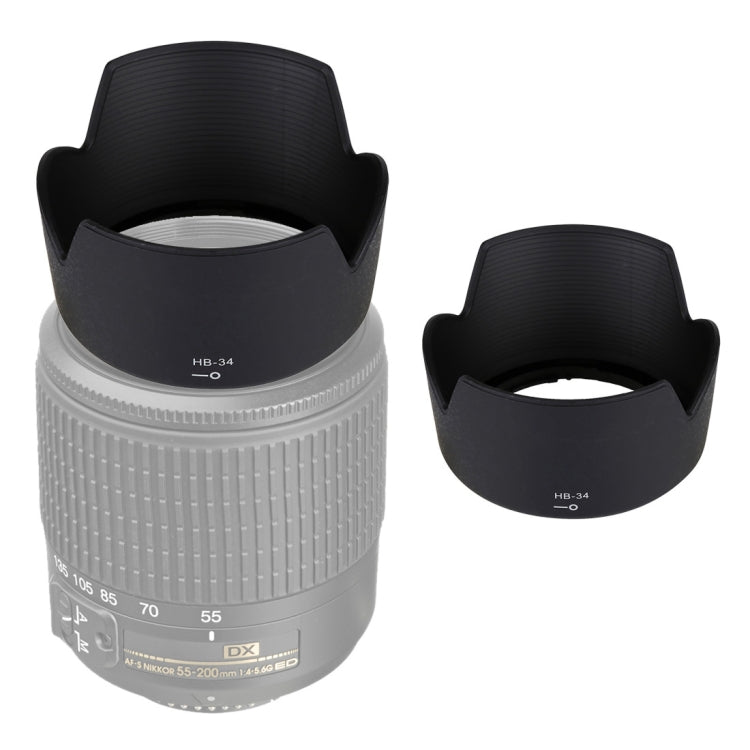 HB-34 Lens Hood Shade for Nikon 55-200mm f/4-5.6 G ED Lens, HB-34