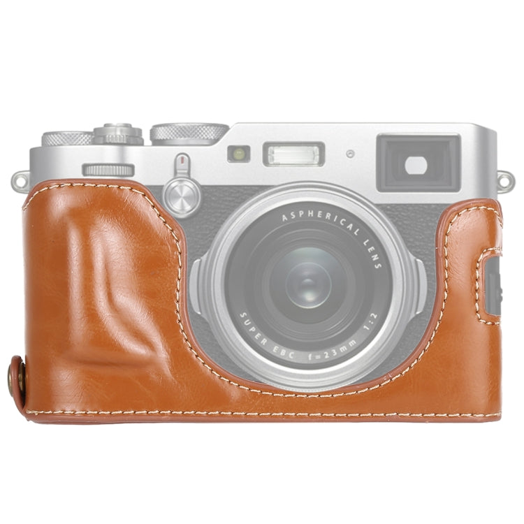 1/4 inch Thread PU Leather Camera Half Case Base for FUJIFILM X100F, For FUJIFILM X100F