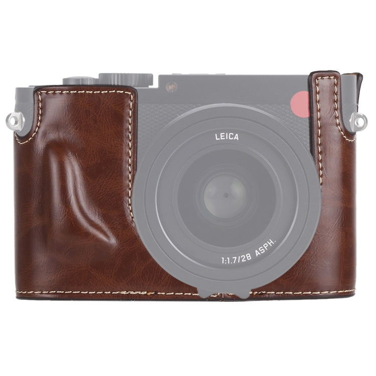 1/4 inch Thread PU Leather Camera Half Case Base for Leica Q (Typ 116), For Leica Q