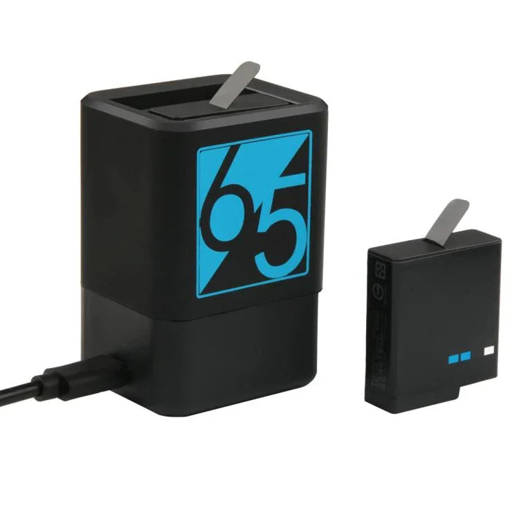 شاحن بطاريتين مع كابل USB-C / Type-C لكاميرات GoPro HERO6 / 5، شاحن مع كابل TYPE-C