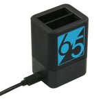 شاحن بطاريتين مع كابل USB-C / Type-C لكاميرات GoPro HERO6 / 5، شاحن مع كابل TYPE-C