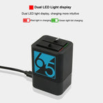 شاحن بطاريتين مع كابل USB-C / Type-C لكاميرات GoPro HERO6 / 5، شاحن مع كابل TYPE-C