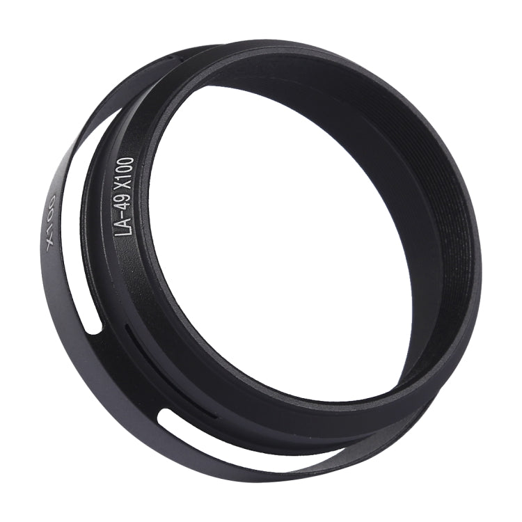 49mm Metal Vented Lens Hood for Fujifilm X100, LA-49 X100 (Black), LA-49 X100 (Silver)