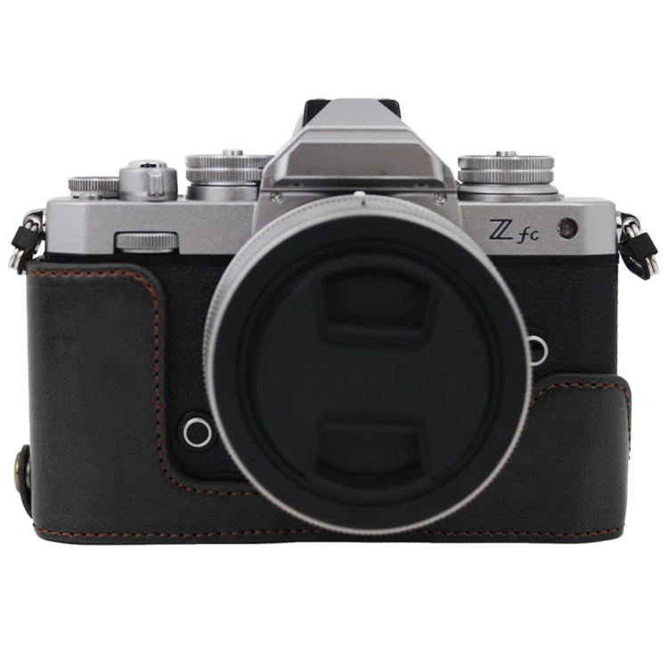 1/4 inch Thread PU Leather Camera Half Case Base for Nikon Z fc, For Nikon Z fc