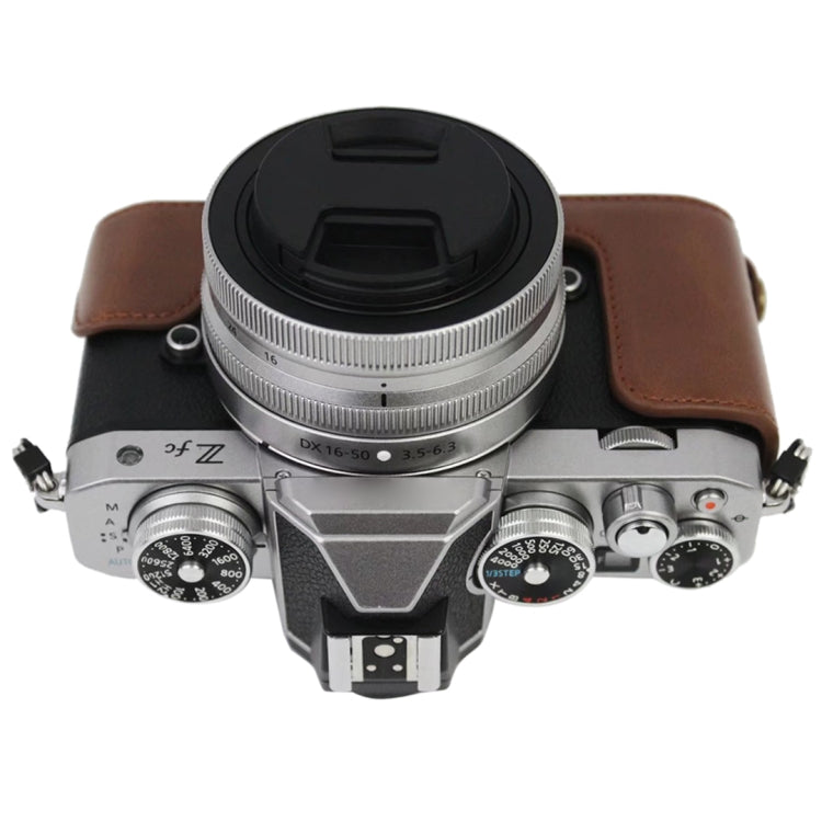 1/4 inch Thread PU Leather Camera Half Case Base for Nikon Z fc, For Nikon Z fc