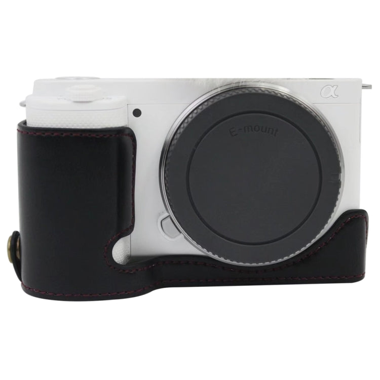 1/4 inch Thread PU Leather Camera Half Case Base for Sony ZV-E10 / ZV-E10L, For Sony ZV-E10