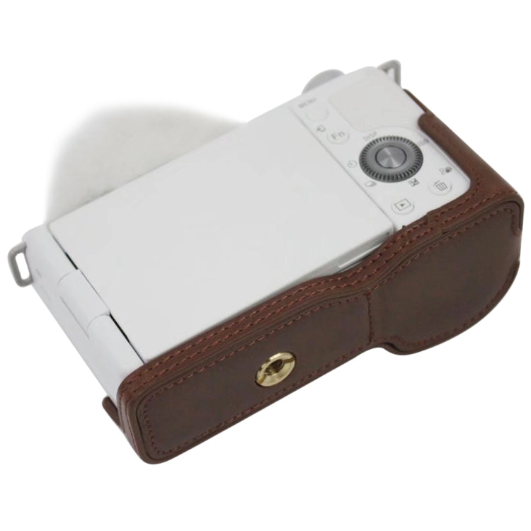 1/4 inch Thread PU Leather Camera Half Case Base for Sony ZV-E10 / ZV-E10L, For Sony ZV-E10