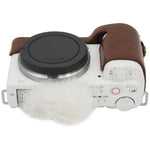 1/4 inch Thread PU Leather Camera Half Case Base for Sony ZV-E10 / ZV-E10L, For Sony ZV-E10