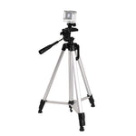 Live Broadcast Tripod 3-Section Folding Legs Aluminum Alloy Tripod Mount with U-Shape Three-Dimensional Tripod Head & Phone Clamp for DSLR & Digital Camera, Adjustable Height: 47.5-133cm, 330A