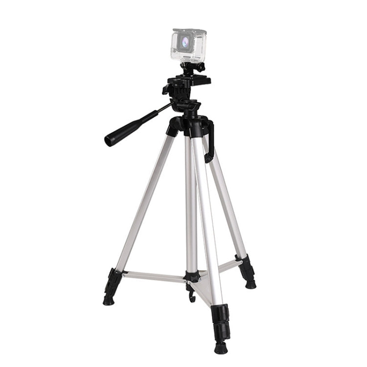 Live Broadcast Tripod 3-Section Folding Legs Aluminum Alloy Tripod Mount with U-Shape Three-Dimensional Tripod Head & Phone Clamp for DSLR & Digital Camera, Adjustable Height: 47.5-133cm, 330A