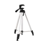 Live Broadcast Tripod 3-Section Folding Legs Aluminum Alloy Tripod Mount with U-Shape Three-Dimensional Tripod Head & Phone Clamp for DSLR & Digital Camera, Adjustable Height: 47.5-133cm, 330A