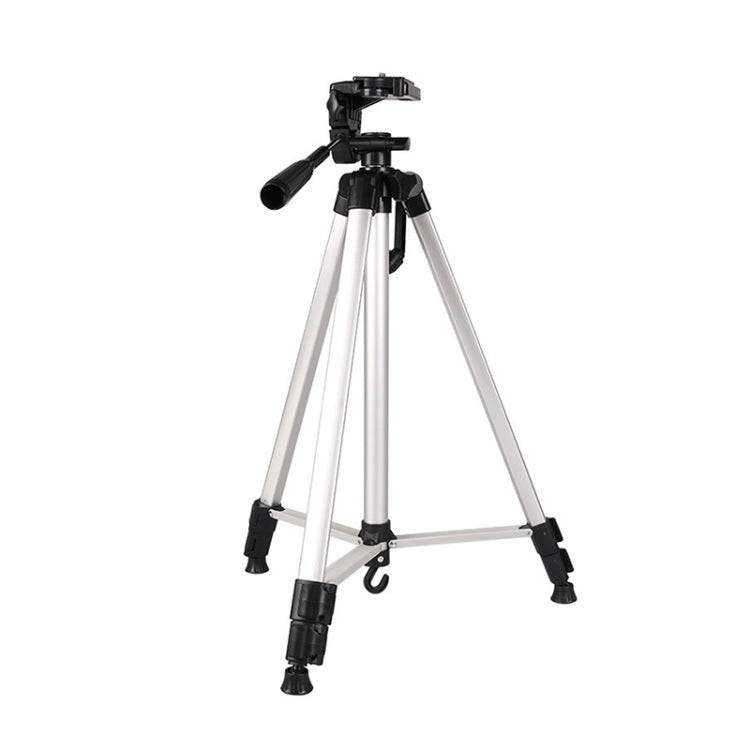 Live Broadcast Tripod 3-Section Folding Legs Aluminum Alloy Tripod Mount with U-Shape Three-Dimensional Tripod Head & Phone Clamp for DSLR & Digital Camera, Adjustable Height: 47.5-133cm, 330A