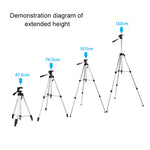 Live Broadcast Tripod 3-Section Folding Legs Aluminum Alloy Tripod Mount with U-Shape Three-Dimensional Tripod Head & Phone Clamp for DSLR & Digital Camera, Adjustable Height: 47.5-133cm, 330A
