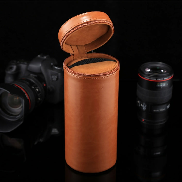 Extra Large Lens Case Zippered PU Leather Pouch Box for DSLR Camera Lens, Size: 24.5*10.5*10.5cm, 24.5 x 10.5cm (Brown), 24.5 x 10.5cm (Coffee), 24.5 x 10.5cm (Black)
