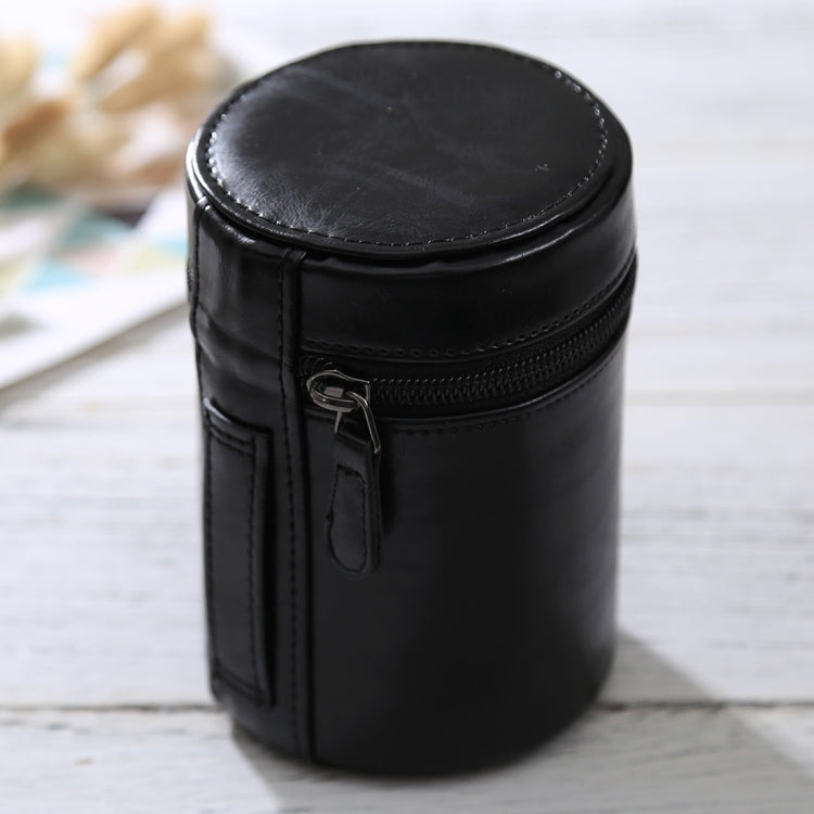 Medium Lens Case Zippered PU Leather Pouch Box for DSLR Camera Lens, Size: 13x9x9cm, 13 x 9cm (Brown), 13 x 9cm (Coffee), 13 x 9cm (Black)
