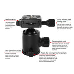 TRIOPO T226 Adjustable Portable  Aluminum Alloy Tripod with D-0 Ball Head for SLR Camera, T226