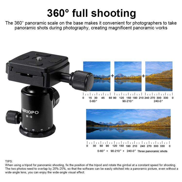 TRIOPO T226 Adjustable Portable  Aluminum Alloy Tripod with D-0 Ball Head for SLR Camera, T226