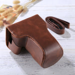 Full Body Camera PU Leather Case Bag with Strap for Canon EOS M6 (18-150mm Lens), For EOS M6 (18-150mm), For EOS M6(18-150mm)