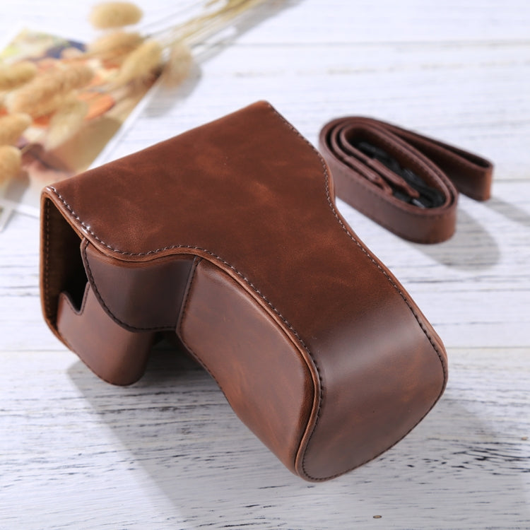 Full Body Camera PU Leather Case Bag with Strap for Canon EOS M6 (18-150mm Lens), For EOS M6 (18-150mm), For EOS M6(18-150mm)