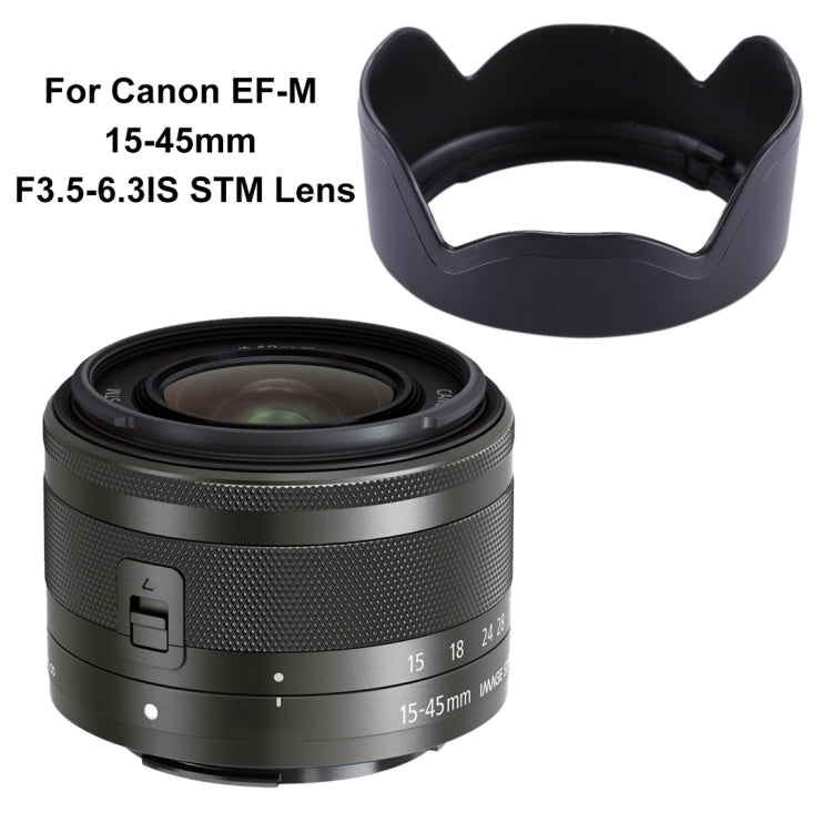 EW-53 Lens Hood Shade for Canon EF-M 15-45mm F3.5-6.3IS STM Lens, EW-53