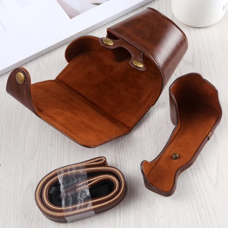 Full Body Camera PU Leather Case Bag with Strap for Sony A6400 / ILCE-A6400, For Sony A6400