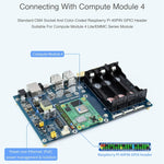 لوحة قاعدة UPS PoE من Waveshare لراسبيري باي CM4، إيثرنت جيجابت، منفذي HDMI، أربعة منافذ USB2.0، لوحة قاعدة UPS PoE