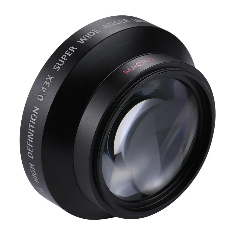 عدسة زاوية واسعة فائقة 62mm 0.43X مع عدسة ماكرو، 62mm