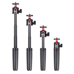 RUIGPRO Multi-functional Foldable Tripod Holder Selfie Monopod Stick with Ball Head for GoPro, Insta360, DJI and Other Action Cameras, Tripod Monopod