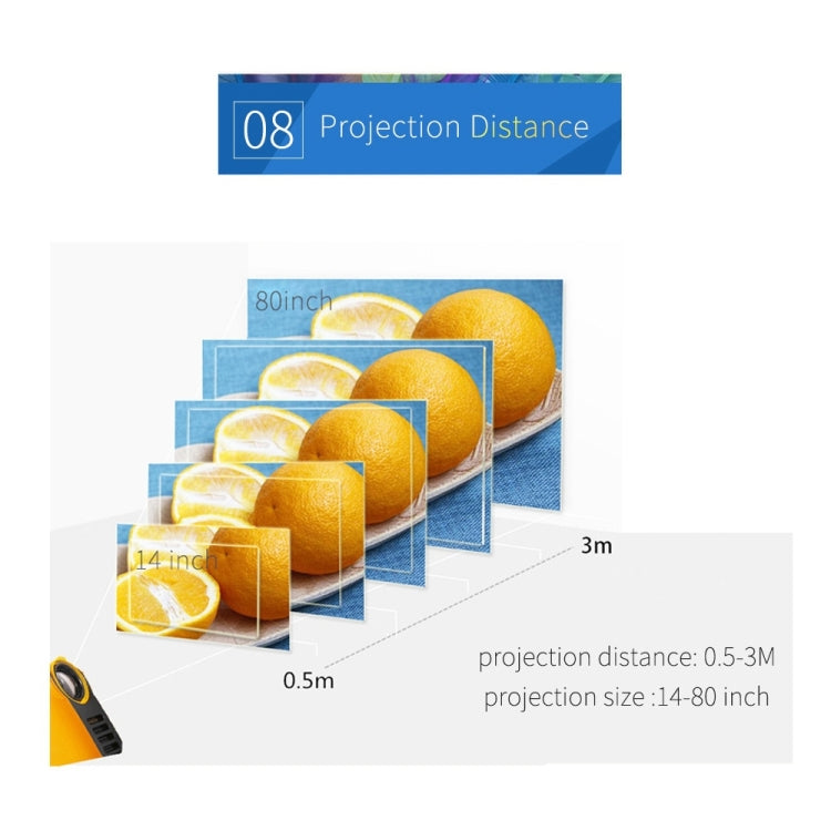 جهاز عرض محمول A2000 بسطوع 800 لومن وشاشة LCD لمسرح منزلي، يدعم 1080P، قابس المملكة المتحدة