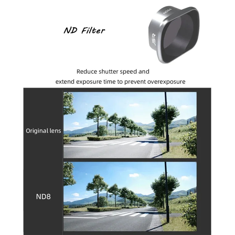 فلتر عدسة JSR KS ND8 لكاميرا DJI FPV، إطار من سبائك الألمنيوم، ND8