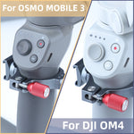 Stabilizer Extension Bracket Ring Adapter with Dual Cold Shoe Base for DJI OM4 / Osmo Mobile 3, Bracket For DJI OM4