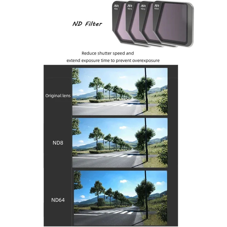 فلتر عدسة JSR Drone 3 في 1 CPL+ND8+ND16 لطائرة DJI Mavic 3، CPL+ND8+ND16