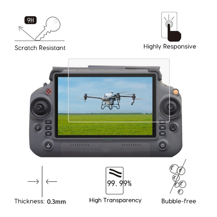 For DJI T40 Remote Control Explosion-proof Tempered Glass Drone RC Screen Film, For DJI T40 Remote Control
